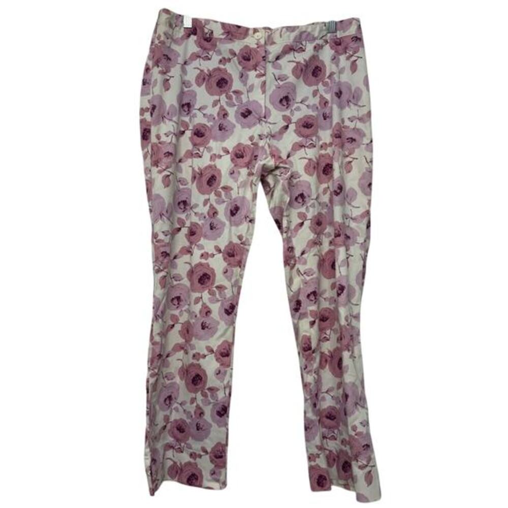 Hennes Collection by H&M Vintage Floral Fashion Pants Womens‎ 14 Ankle Straight